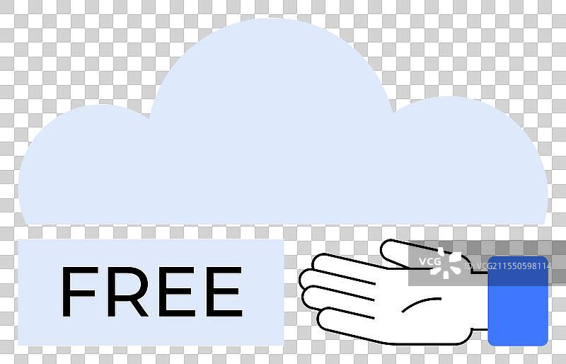 带有手和云的免费云存储符号图片素材