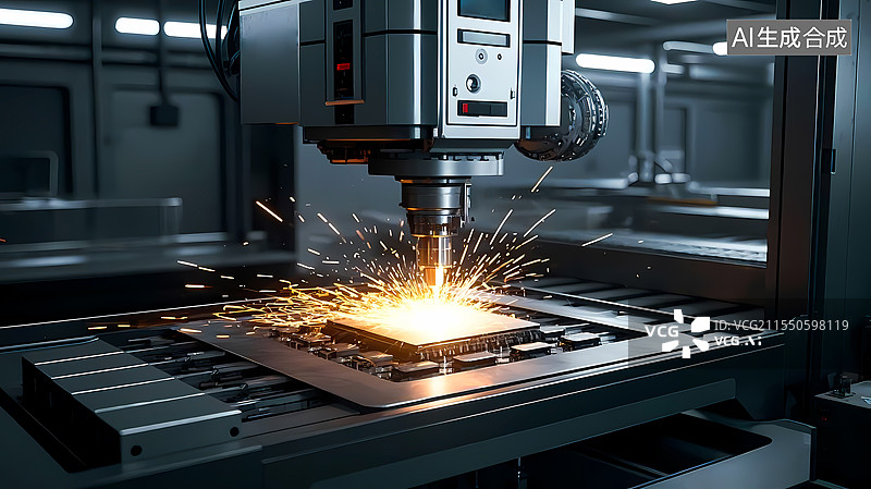 【AI数字艺术】工业数控加工三维插画图片素材