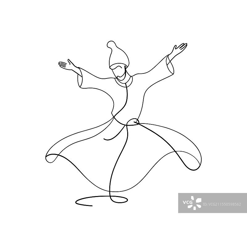 极简设计的苏菲舞蹈连续图案图片素材