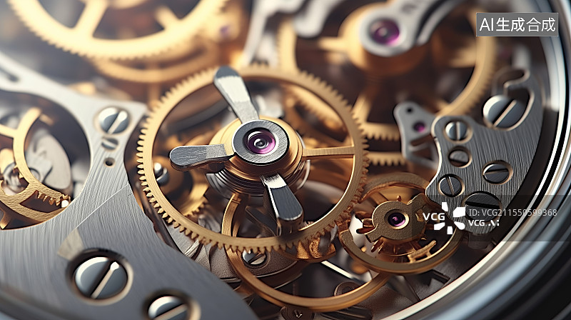 【AI数字艺术】机械表的内部结构图片素材