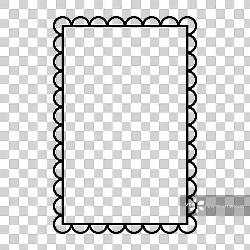带有花边边缘的黑色轮廓方框图片素材