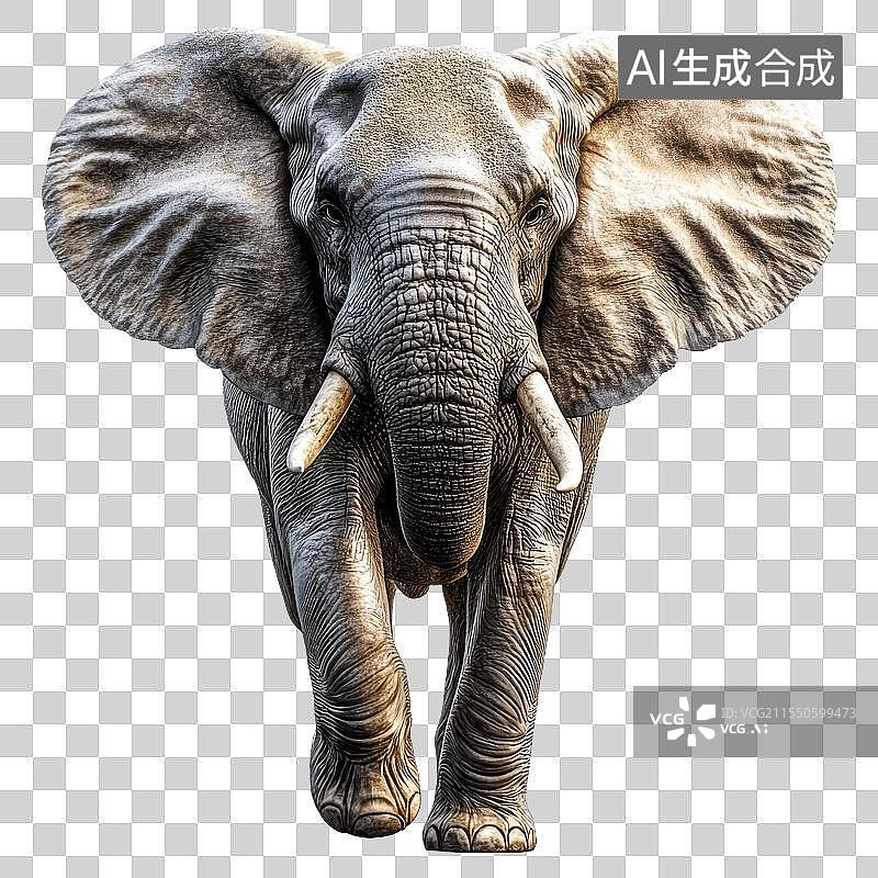 【AI数字艺术】免抠|威武的非洲象插画图片素材