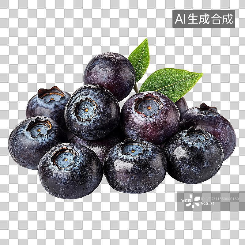 【AI数字艺术】免抠|新鲜蓝莓特写图片素材