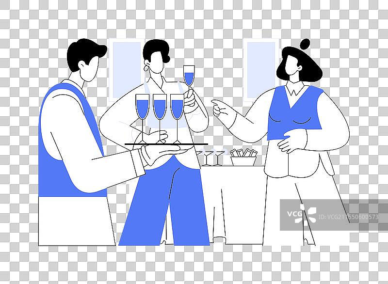 独立的卡通餐饮服务图片素材