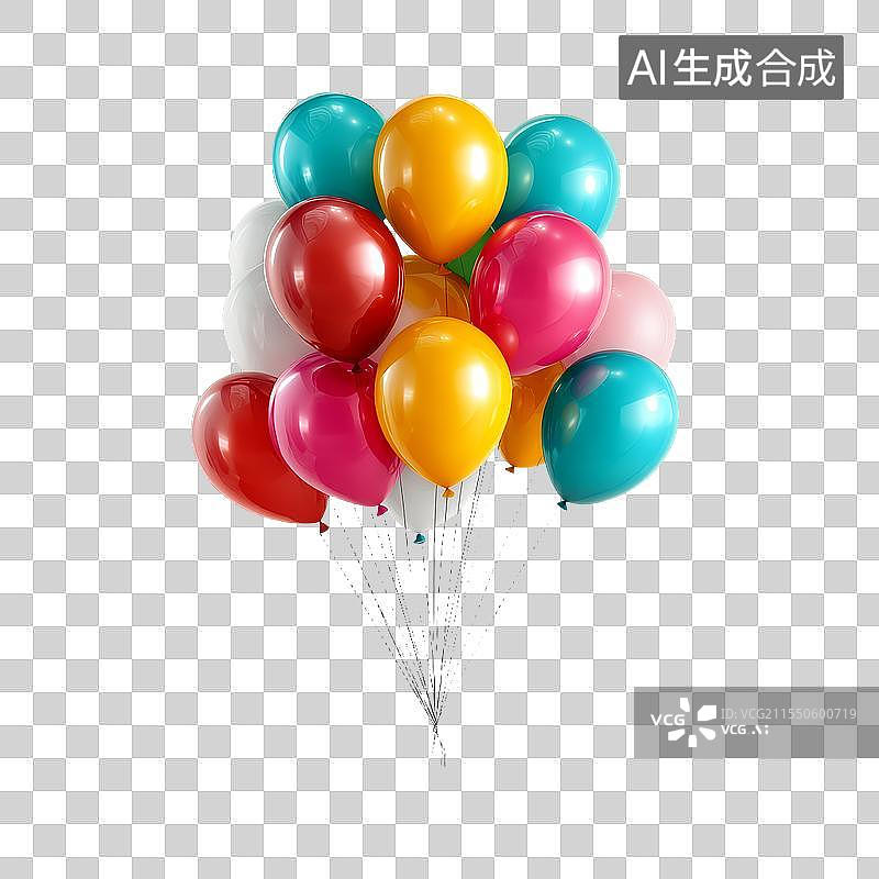 【AI数字艺术】免抠|五彩缤纷的派对气球图片素材