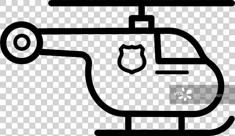 警用直升机 - 图标图片素材