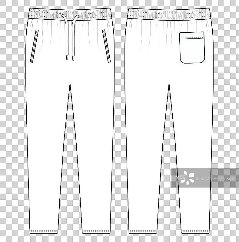 裤子设计模板和技术时尚图片素材