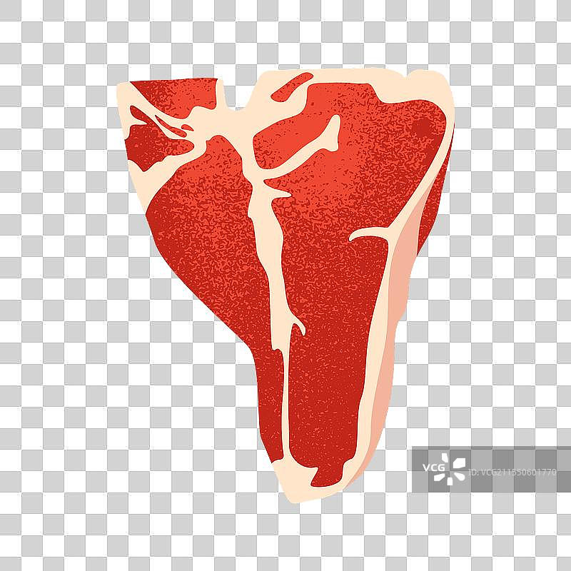 T骨牛排卡通生肉片图片素材