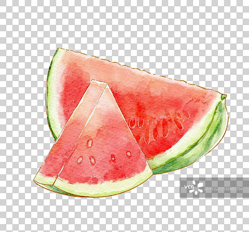 原创水彩插画之西瓜图片素材
