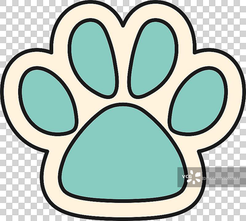 简约的爪印，柔和的青色调图片素材