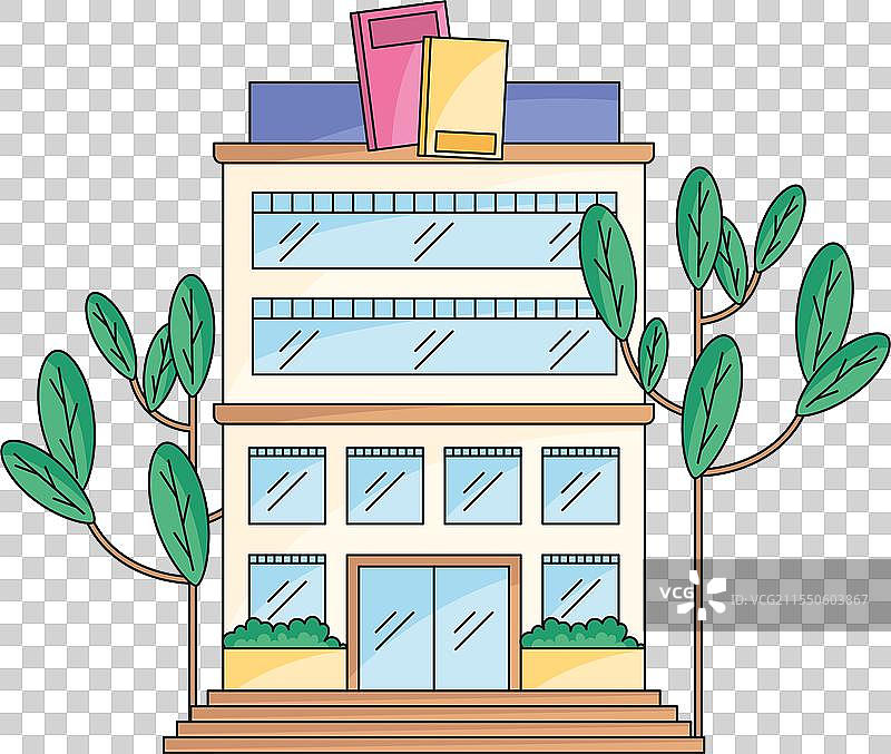 现代教育建筑与屋顶书籍图片素材