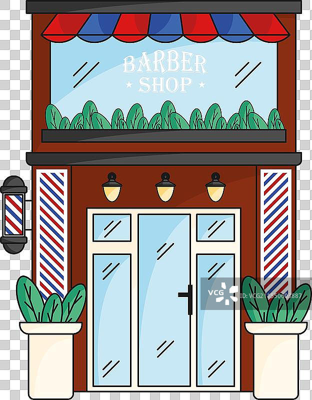 经典理发店，带有条纹装饰图片素材