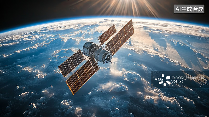 【AI数字艺术】太空中的空间站图片素材