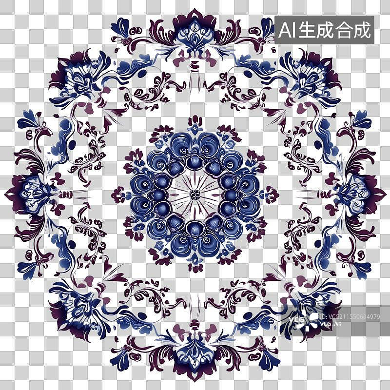 【AI数字艺术】方形藏传佛教曼荼罗设计图片素材