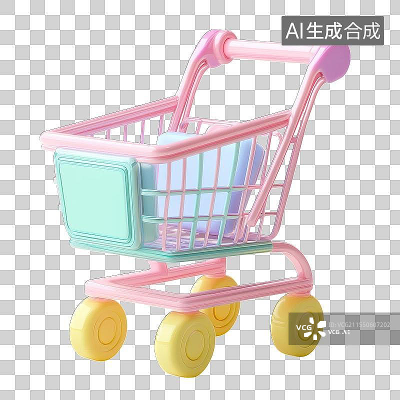 【AI数字艺术】卡通购物车图片素材