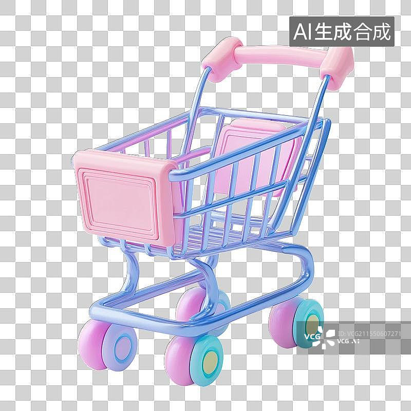 【AI数字艺术】卡通购物车图片素材