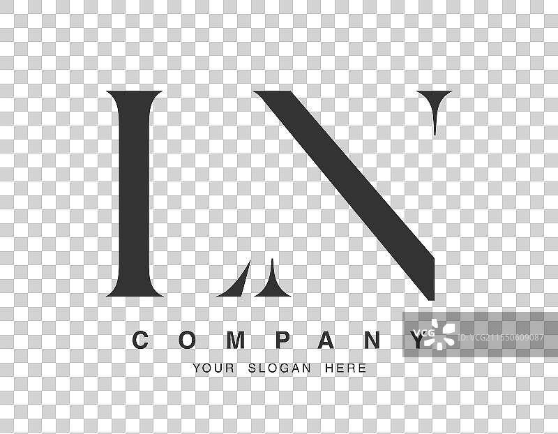 ln logo设计，字母l和n，衬线字体图片素材