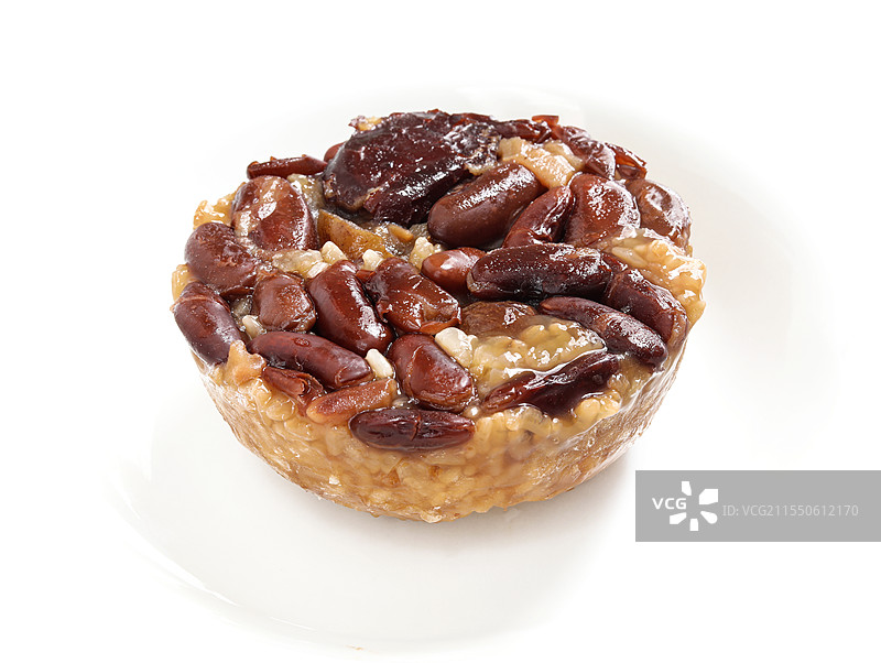 中国陕西西安特产小吃美食甑糕特写的白底图图片素材