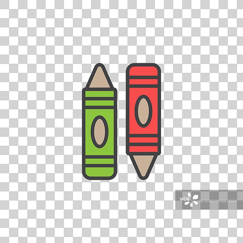彩色蜡笔图标图片素材