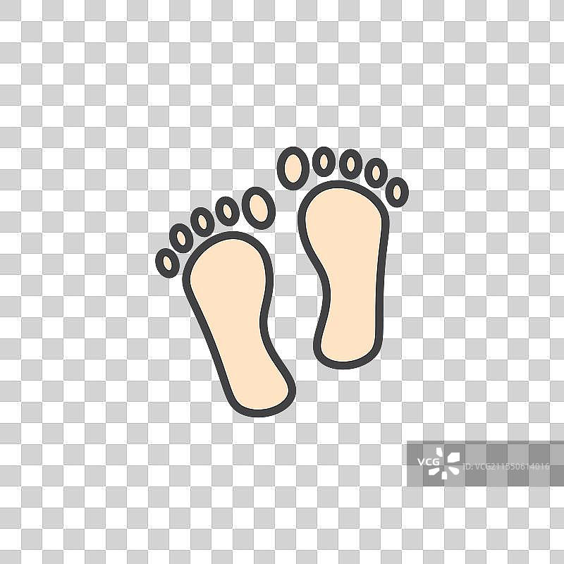 彩色版本的脚图标图片素材