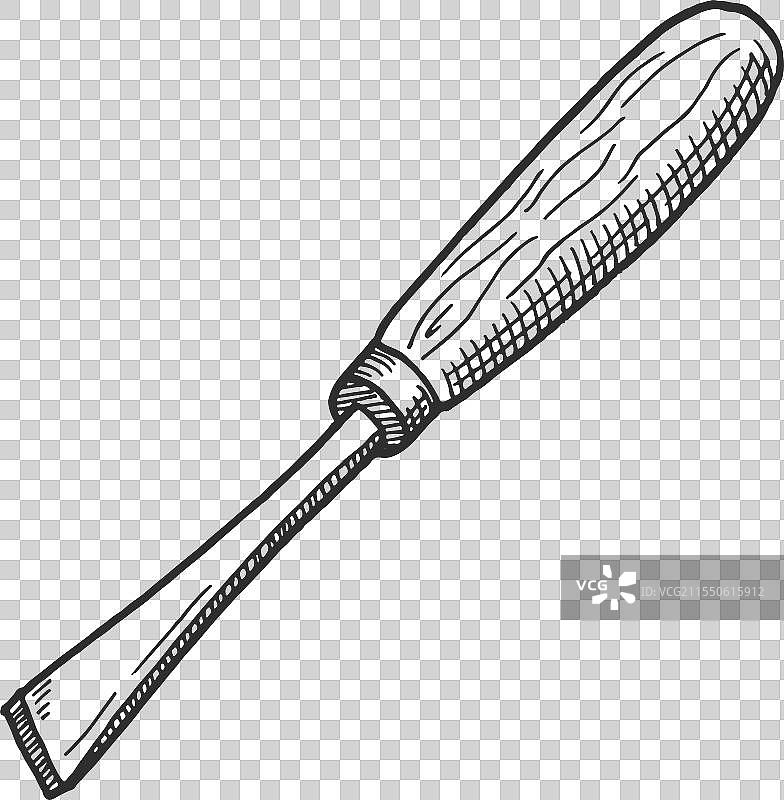 手工绘制的凿子素描木工工具图片素材