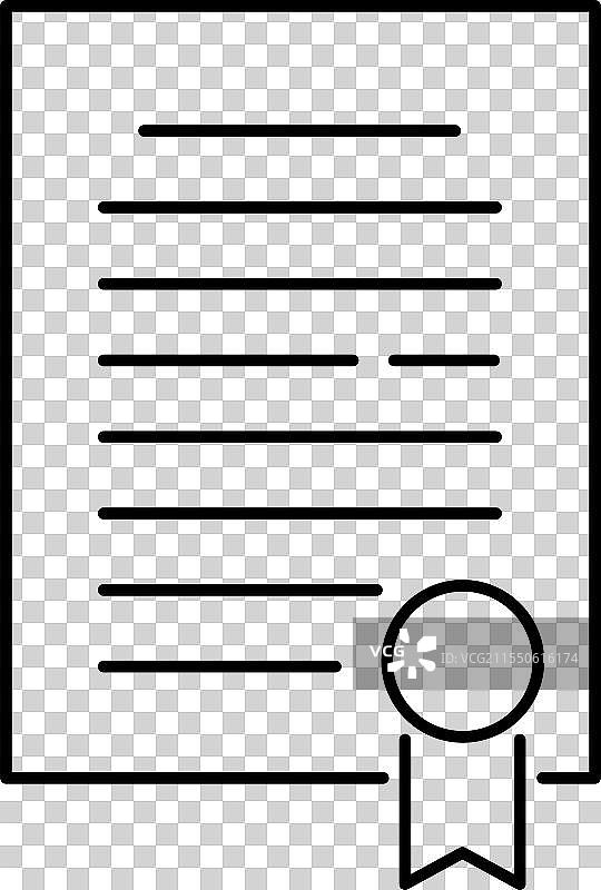 一张带有黑色丝带的白色证书图片素材