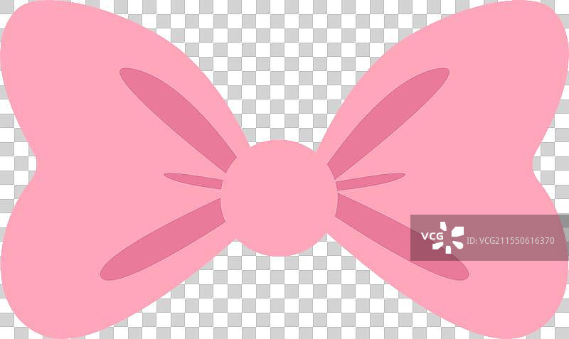 在白色背景上画着一个粉色的蝴蝶结图片素材