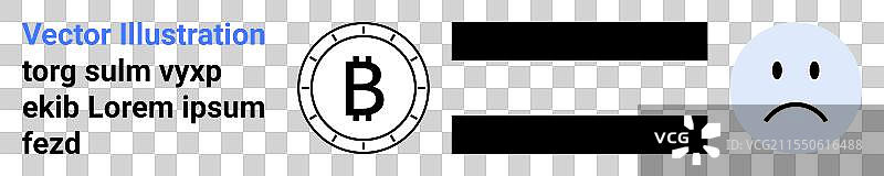 比特币与情感反应等号与悲伤图片素材