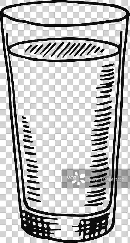 一杯牛奶以黑白方式绘制图片素材