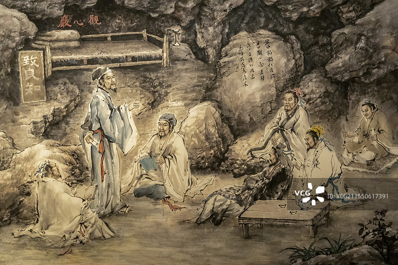 江西省博物馆“古代历史文化展”：王阳明通天岩结庐讲学图片素材