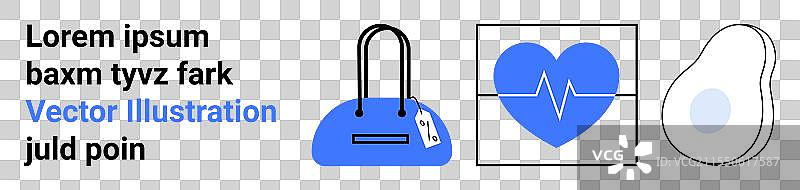 购物袋心跳的集合图片素材