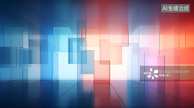 【AI数字艺术】彩色玻璃背景图片素材