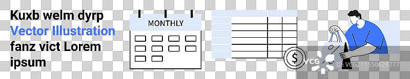 使用日历电子表格管理每月财务图片素材