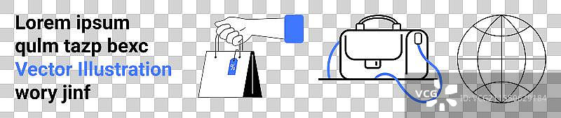 现代购物与全球贸易的手势图片素材