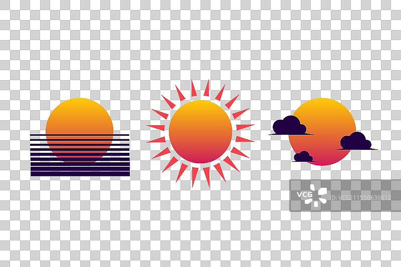 复古日落阳光，适合赛博朋克风格的霓虹灯设置图片素材