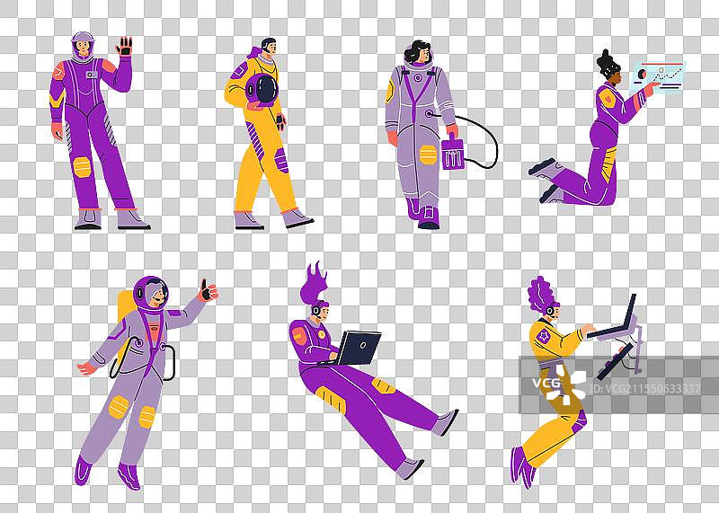 一组女性宇航员的照片图片素材