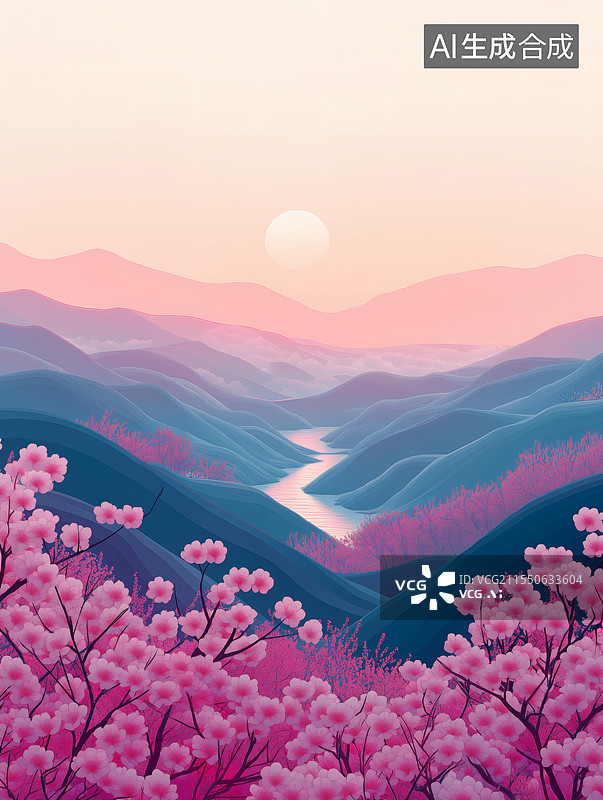 【AI数字艺术】春日梅花林风景图片素材