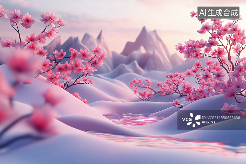 【AI数字艺术】春日梅花林风景图片素材