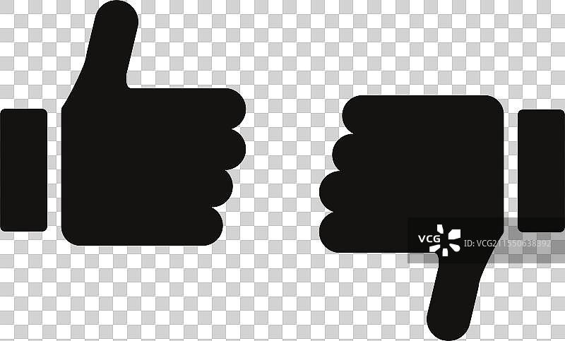 点赞和点踩扁平图标图片素材