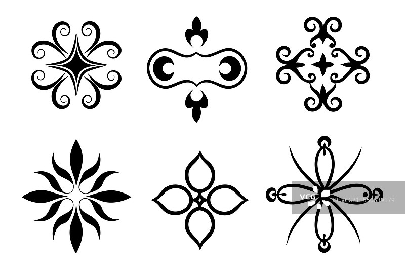 各种黑白装饰设计图片素材