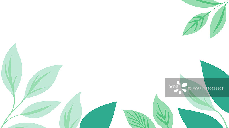 水彩叶子创造出一个生动的背景图片素材