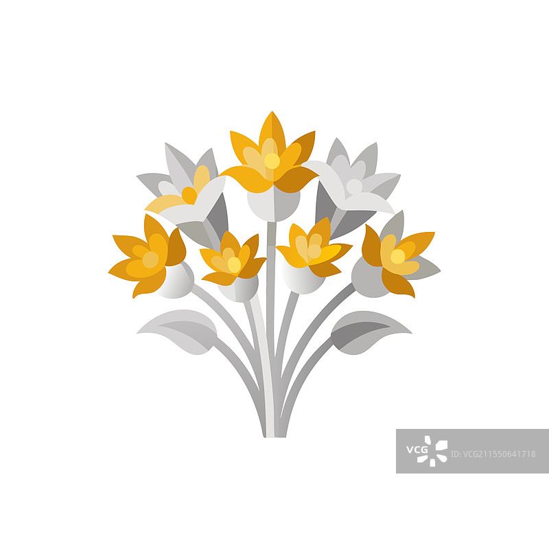 金银花束，孤立平放图片素材