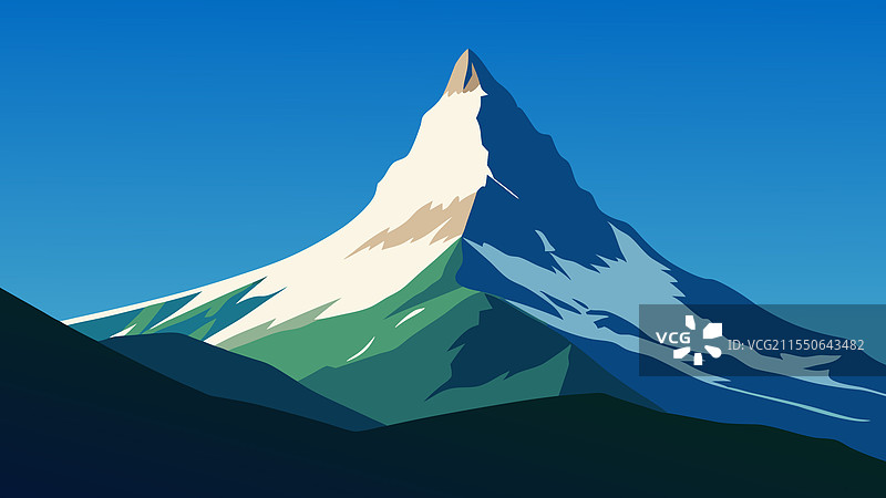 马特洪峰的壮丽景色，作为一个显著的山峰图片素材