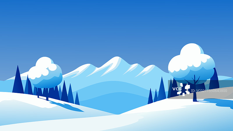 冬季场景，树木成群图片素材