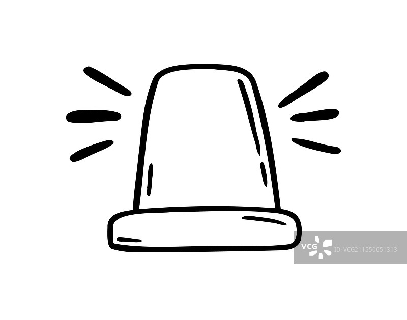 警报灯涂鸦手绘图标轮廓图片素材