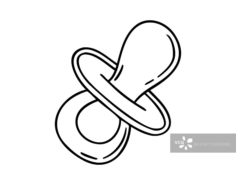 安抚奶嘴涂鸦手绘图标轮廓图图片素材