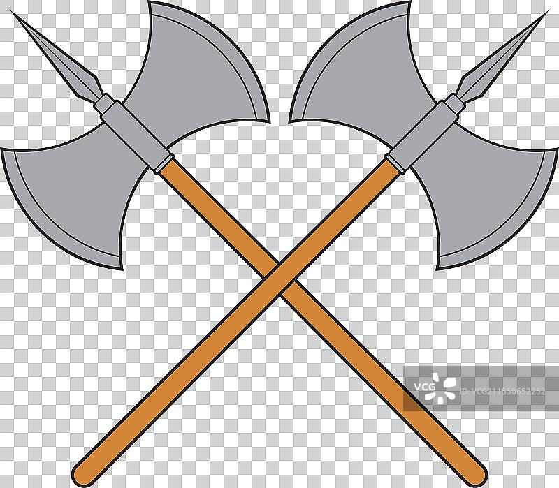 中世纪双刃斧图片素材