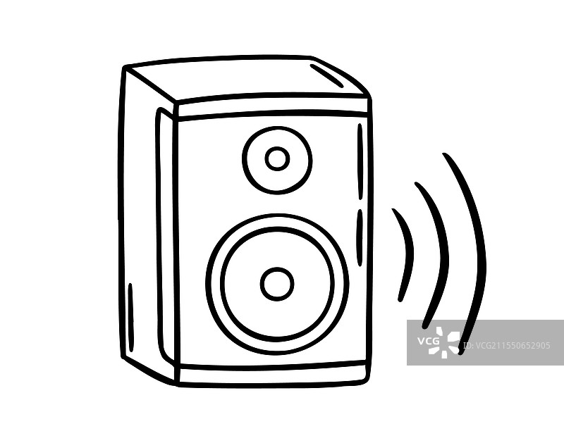 手绘音响图标涂鸦轮廓图片素材