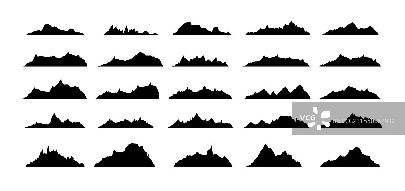 山脊峰轮廓平面风格图片素材