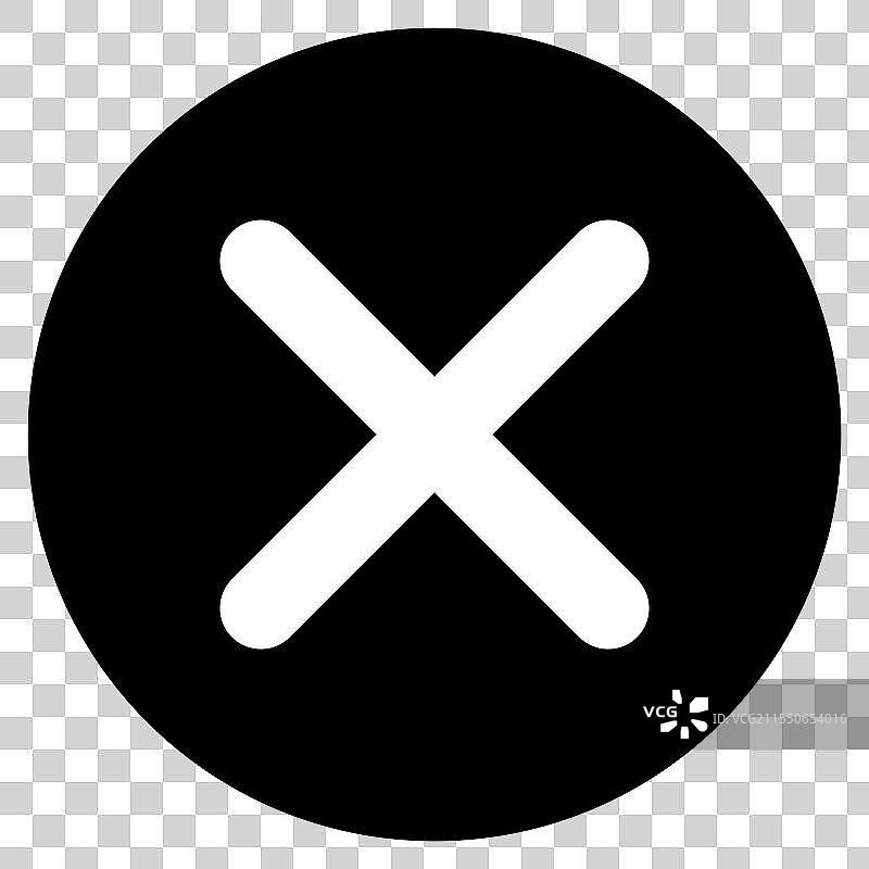 关闭按钮 - 圆圈中的黑白交叉图片素材